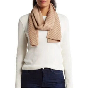 Nwt All Saints Wool Blend Traveling Rib Knit Fall Winter Scarf  Mauve